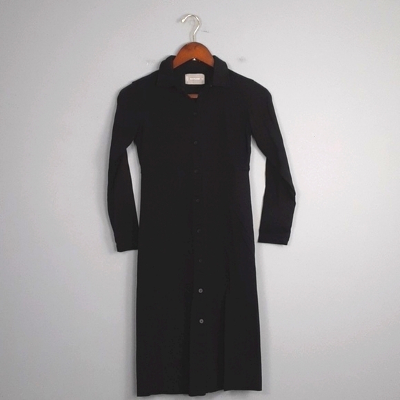 Everlane The Luxe Cotton Black Shirt Businesscore Aesthetic Dress - Picture 2 of 9